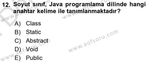 İleri Programlama Dersi 2023 - 2024 Yılı (Final) Dönem Sonu Sınavı 12. Soru