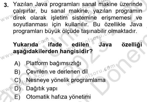 İleri Programlama Dersi 2023 - 2024 Yılı (Final) Dönem Sonu Sınavı 3. Soru