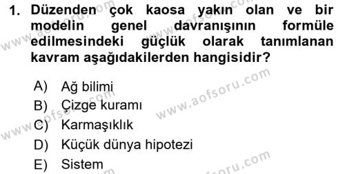 Sosyal Ağ Analizi Dersi 2023 - 2024 Yılı (Vize) Ara Sınavı 1. Soru