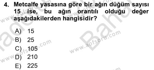 Sosyal Ağ Analizi Dersi 2023 - 2024 Yılı (Vize) Ara Sınavı 4. Soru