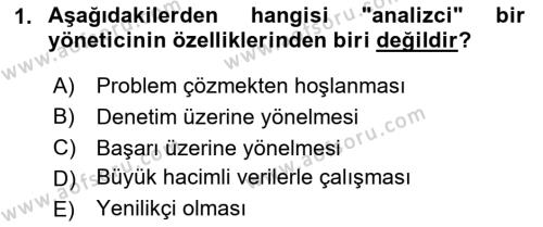 Karar Destek Sistemleri Dersi 2020 - 2021 Yılı Yaz Okulu Sınavı 1. Soru