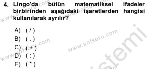 Karar Destek Sistemleri Dersi 2021 - 2022 Yılı Yaz Okulu Sınavı 4. Soru