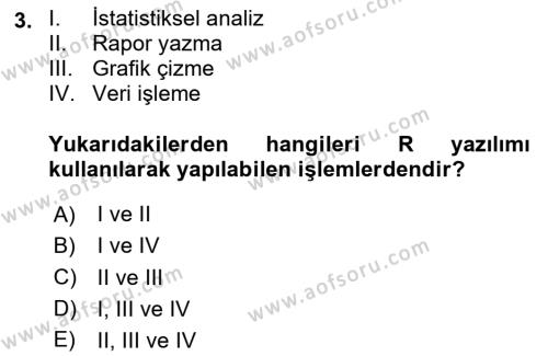 Veri Madenciliği Dersi 2020 - 2021 Yılı Yaz Okulu Sınavı 3. Soru