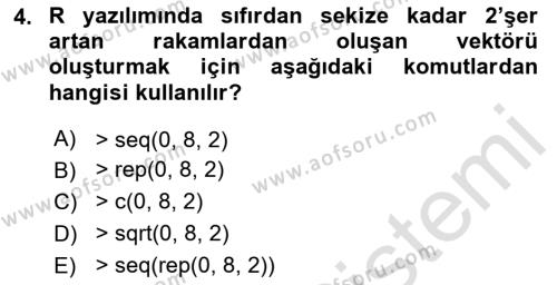 Veri Madenciliği Dersi 2020 - 2021 Yılı Yaz Okulu Sınavı 4. Soru