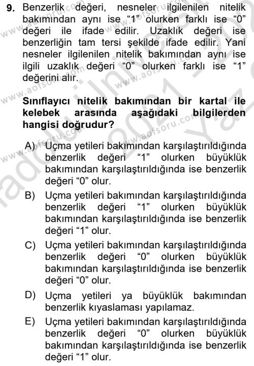 Veri Madenciliği Dersi 2021 - 2022 Yılı Yaz Okulu Sınavı 9. Soru