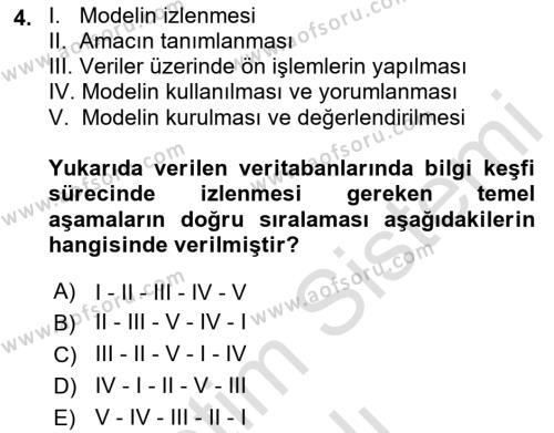 Veri Madenciliği Dersi 2022 - 2023 Yılı Yaz Okulu Sınavı 4. Soru