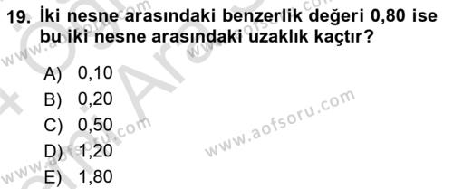 Veri Madenciliği Dersi 2023 - 2024 Yılı (Vize) Ara Sınavı 19. Soru