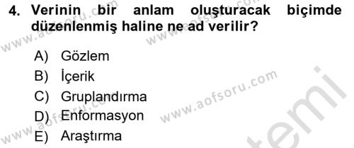 Veri Madenciliği Dersi 2023 - 2024 Yılı (Vize) Ara Sınavı 4. Soru