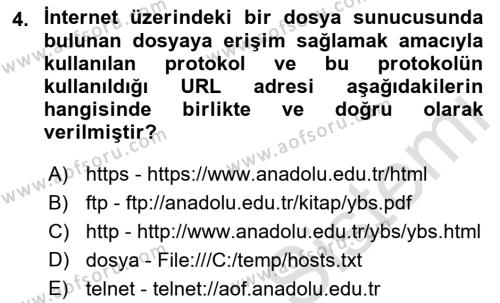 İnternet Ve Web Programlama Dersi 2022 - 2023 Yılı Yaz Okulu Sınavı 4. Soru