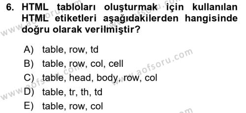 Programlamada Yeni Eğilimler Dersi 2021 - 2022 Yılı Yaz Okulu Sınavı 6. Soru