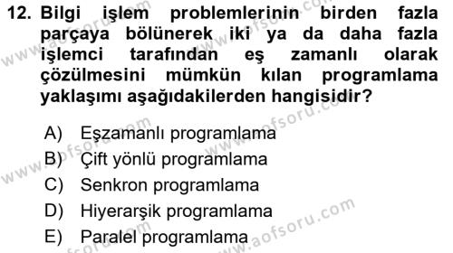 Programlamada Yeni Eğilimler Dersi 2022 - 2023 Yılı Yaz Okulu Sınavı 12. Soru