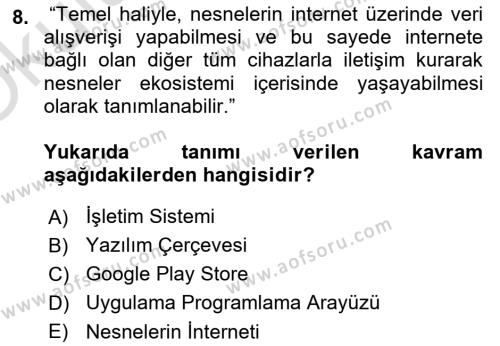 Programlamada Yeni Eğilimler Dersi 2022 - 2023 Yılı Yaz Okulu Sınavı 8. Soru