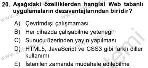 Programlamada Yeni Eğilimler Dersi 2023 - 2024 Yılı (Vize) Ara Sınavı 20. Soru