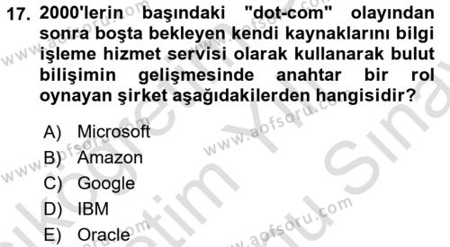 Programlamada Yeni Eğilimler Dersi 2023 - 2024 Yılı (Final) Dönem Sonu Sınavı 17. Soru