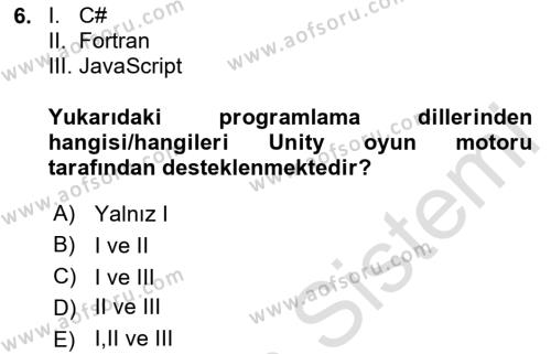 Programlamada Yeni Eğilimler Dersi 2023 - 2024 Yılı (Final) Dönem Sonu Sınavı 6. Soru