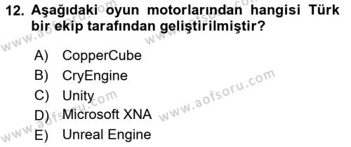 Programlamada Yeni Eğilimler Dersi 2023 - 2024 Yılı Yaz Okulu Sınavı 12. Soru