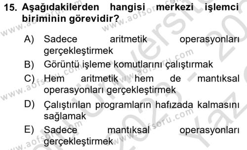 Programlamada Yeni Eğilimler Dersi 2023 - 2024 Yılı Yaz Okulu Sınavı 15. Soru