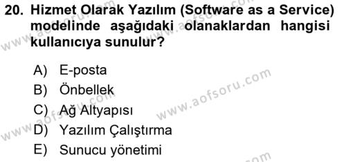 Programlamada Yeni Eğilimler Dersi 2023 - 2024 Yılı Yaz Okulu Sınavı 20. Soru