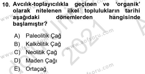 Çevre Bilimleri Dersi 2021 - 2022 Yılı (Vize) Ara Sınavı 10. Soru