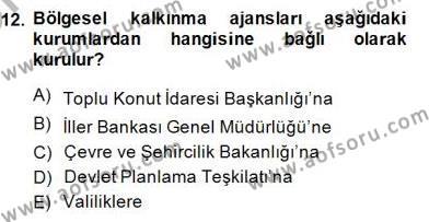 Belediye, İmar ve Gayrimenkul Mevzuatı Dersi 2013 - 2014 Yılı (Final) Dönem Sonu Sınavı 12. Soru