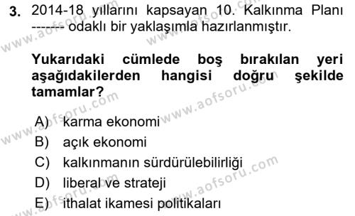 Belediye, İmar ve Gayrimenkul Mevzuatı Dersi 2021 - 2022 Yılı Yaz Okulu Sınavı 3. Soru