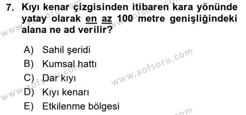 Belediye, İmar ve Gayrimenkul Mevzuatı Dersi 2021 - 2022 Yılı Yaz Okulu Sınavı 7. Soru