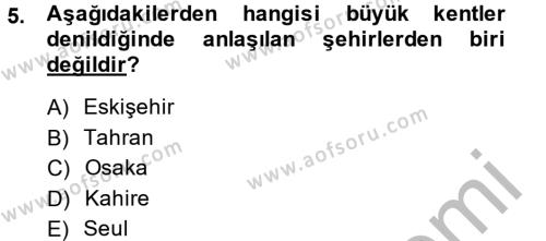 Mahalli İdareler Dersi 2014 - 2015 Yılı (Vize) Ara Sınavı 5. Soru